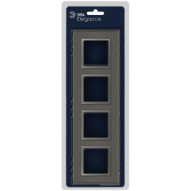 Рамка 4-м Elegance 14-5104-16 для розеток и выключателей стекло титан Эра Б0065839