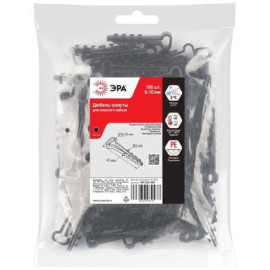 Дюбель-хомут 5-10мм для плоского кабеля NO-224-555 черн. (уп.100шт) Эра Б0066302