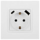 Розетка Elegance 14-4108-01М 16A 250В 2P+E защ. шторки с USB type-A+C 3А 5В матов. бел. Эра Б0067710
