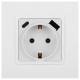 Розетка Elegance 14-4108-01 16A 250В 2P+E защ. шторки с USB type-A+C 3А 5В белый Эра Б0067736