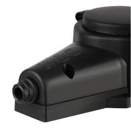 Колодка 1-м с заземл. 16A IP44 KX-1e-B-IP44 каучук. черн. Эра Б0068402