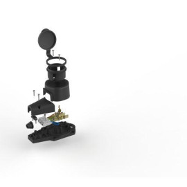 Колодка 1-м с заземл. 16A IP44 KX-1e-B-IP44 каучук. черн. Эра Б0068402