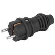 Вилка прямая VX13-B-IP44 16А IP44 с заземл. каучук черн. Эра Б0069321