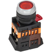 Кнопка ABLFS-22 d22мм 1з+1р 240В неон кр. IEK BBT30-ABLFS-K04