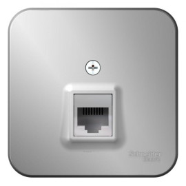 Розетка компьютерная 1-м ОП Blanca RJ45 кат.5E с изолир. пластиной алюм. SE BLNIA045003