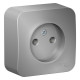 Розетка 1-м ОП Blanca 16А IP20 250В без заземл. без защ. шторок с изолир. пластиной алюм. SE BLNRA000113
