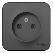 Розетка 1-м ОП Blanca 16А IP20 250В без заземл. без защ. шторок с изолир. пластиной антрацит SE BLNRA000116