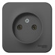 Розетка 1-м ОП Blanca 16А IP20 250В без заземл. без защ. шторок с изолир. пластиной антрацит SE BLNRA000116