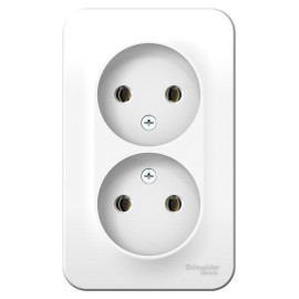 Розетка 2-м ОП Blanca 16А IP20 250В без заземл. без защ. шторок бел. SE BLNRA000201