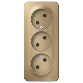 Розетка 3-м ОП Blanca 16А IP20 250В без заземл. без защ. шторок с изолир. пластиной титан SE BLNRA000314