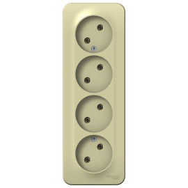 Розетка 4-м ОП Blanca 16А IP20 250В без заземл. без защ. шторок с изолир. пластиной беж. SE BLNRA000417