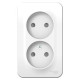 Розетка 2-м ОП Blanca 16А IP20 250В без заземл. защ. шторки с изолир. пластиной бел. SE BLNRA001211