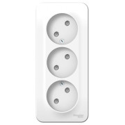 Розетка 3-м ОП Blanca 16А IP20 250В без заземл. защ. шторки с изолир. пластиной бел. SE BLNRA001311