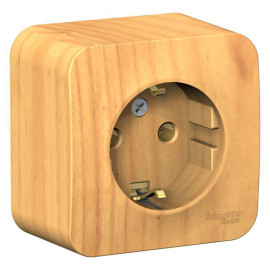 Розетка 1-м ОП Blanca 16А IP20 250В с заземл. без защ. шторок с изолир. пластиной ясень SE BLNRA010115