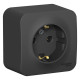 Розетка 1-м ОП Blanca 16А IP20 250В с заземл. без защ. шторок с изолир. пластиной антрацит SE BLNRA010116