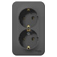 Розетка 2-м ОП Blanca 16А IP20 250В с заземл. без защ. шторок антрацит SE BLNRA010206