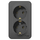 Розетка 2-м ОП Blanca 16А IP20 250В с заземл. без защ. шторок с изолир. пластиной антрацит SE BLNRA010216