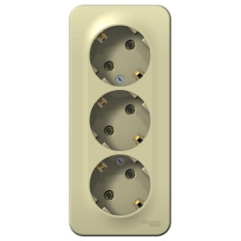 Розетка 3-м ОП Blanca 16А IP20 250В с заземл. без защ. шторок с изолир. пластиной беж. SE BLNRA010317