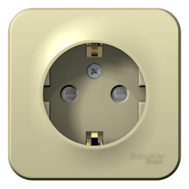 Розетка 1-м ОП Blanca 16А IP20 250В с заземл. защ. шторки с изолир. пластиной беж. SE BLNRA011117