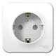 Розетка 1-м ОП Blanca 16А IP20 250В с заземл. защ. шторки с монтаж. пластиной бел. SE BLNRA011121