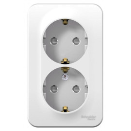 Розетка 2-м ОП Blanca 16А IP20 250В с заземл. защ. шторки бел. SE BLNRA011201