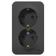 Розетка 2-м ОП Blanca 16А IP20 250В с заземл. защ. шторки антрацит SE BLNRA011206