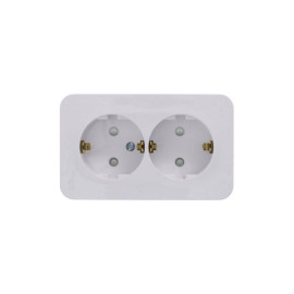 Розетка 2-м ОП Blanca 16А IP20 250В с заземл. защ. шторки с изолир. пластиной бел. SE BLNRA011211