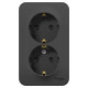 Розетка 2-м ОП Blanca 16А IP20 250В с заземл. защ. шторки с изолир. пластиной антрацит SE BLNRA011216
