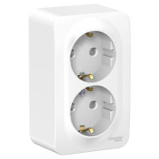 Розетка 2-м ОП Blanca 16А IP20 250В с заземл. защ. шторки с металлич. пластиной бел. SE BLNRA011221