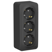 Розетка 3-м ОП Blanca 16А IP20 250В с заземл. защ. шторки с изолир. пластиной антрацит SE BLNRA011316