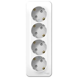 Розетка 4-м ОП Blanca 16А IP20 250В с заземл. защ. шторки с изолир. пластиной бел. SE BLNRA011411