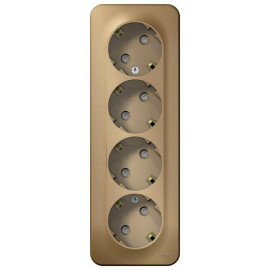 Розетка 4-м ОП Blanca 16А IP20 250В с заземл. защ. шторки с изолир. пластиной титан SE BLNRA011414