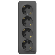 Розетка 4-м ОП Blanca 16А IP20 250В с заземл. защ. шторки с изолир. пластиной антрацит SE BLNRA011416