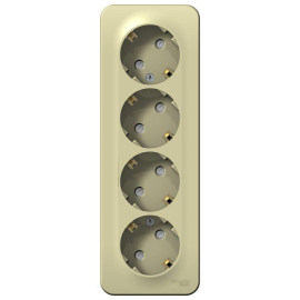 Розетка 4-м ОП Blanca 16А IP20 250В с заземл. защ. шторки с изолир. пластиной беж. SE BLNRA011417