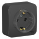 Розетка 1-м ОП Blanca 16А IP20 250В с заземл. без защ. шторок с изолир. пластиной (компакт) антрацит SE BLNRA110116