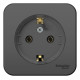 Розетка 1-м ОП Blanca 16А IP20 250В с заземл. без защ. шторок с изолир. пластиной (компакт) антрацит SE BLNRA110116