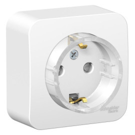 Розетка 1-м ОП Blanca 16А IP20 250В с заземл. защ. шторки с изолир. пластиной (компакт) бел. SE BLNRA111111
