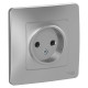 Розетка 1-м СП Blanca 16А IP20 250В без заземл. без защ. шторок алюм. SE BLNRS000013