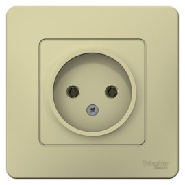 Розетка 1-м СП Blanca 16А IP20 250В без заземл. без защ. шторок беж. SE BLNRS000017