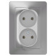 Розетка 2-м СП Blanca 16А IP20 250В без заземл. без защ. шторок алюм. SE BLNRS000023