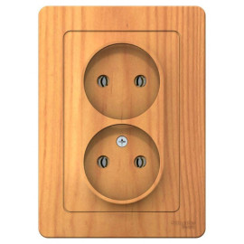 Розетка 2-м СП Blanca 16А IP20 250В без заземл. без защ. шторок ясень SE BLNRS000025