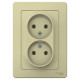 Розетка 2-м СП Blanca 16А IP20 250В без заземл. без защ. шторок беж. SE BLNRS000027
