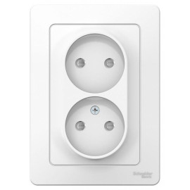 Розетка 2-м СП Blanca 16А IP20 250В без заземл. защ. шторки бел. SE BLNRS000121
