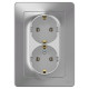 Розетка 2-м СП Blanca 16А IP20 250В с заземл. без защ. шторок алюм. SE BLNRS001023