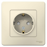 Розетка 1-м СП Blanca 16А IP20 250В с заземл. защ. шторки молоч. SE BLNRS001112