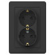 Розетка 2-м СП Blanca 16А IP20 250В с заземл. защ. шторки антрацит SE BLNRS001126