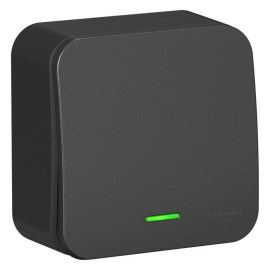 Переключатель проходной 1-кл. ОП Blanca 10А IP20 (сх. 6) 250В с подсветкой с изолир. пластиной антрацит SE BLNVA106116