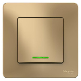 Выключатель 1-кл. СП Blanca 10А IP20 (сх. 1) 250В с подсветкой титан SE BLNVS010114