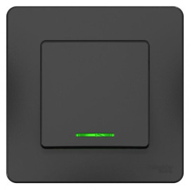 Выключатель 1-кл. СП Blanca 10А IP20 (сх. 1) 250В с подсветкой антрацит SE BLNVS010116