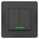 Выключатель 2-кл. СП Blanca 10А IP20 (сх. 5) 250В с подсветкой антрацит SE BLNVS010516